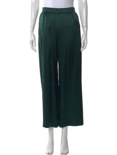 Pre-owned Sablyn Silk Wide Leg Pants In Green