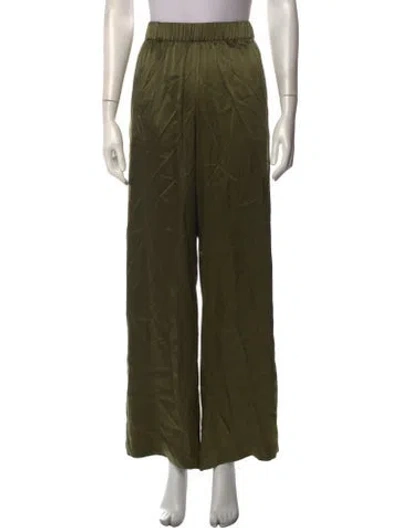 Pre-owned Sablyn Silk Wide Leg Pants In Green