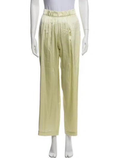 Pre-owned Sablyn Silk Wide Leg Pants In Green