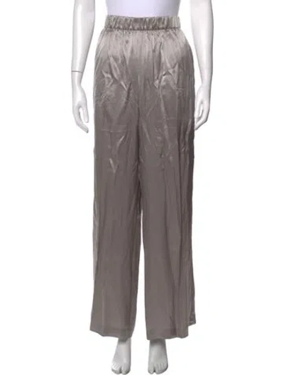 Pre-owned Sablyn Silk Wide Leg Pants In Grey