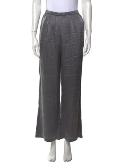 Pre-owned Sablyn Silk Wide Leg Pants In Grey/metallic