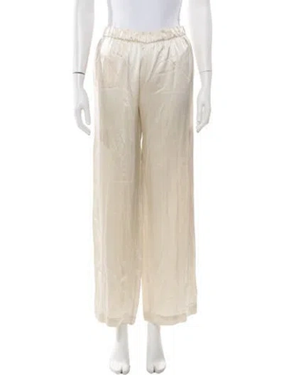Pre-owned Sablyn Silk Wide Leg Pants In Metallic/neutrals