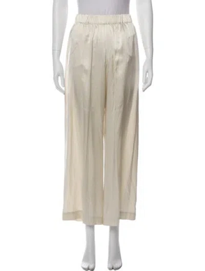 Pre-owned Sablyn Silk Wide Leg Pants In Neutral