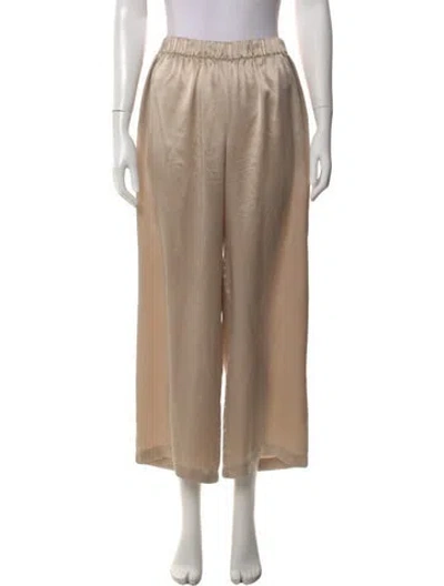 Pre-owned Sablyn Silk Wide Leg Pants In Neutral