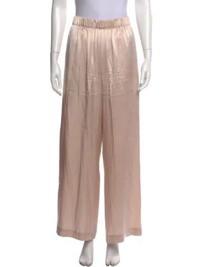 Pre-owned Sablyn Silk Wide Leg Pants In Neutrals