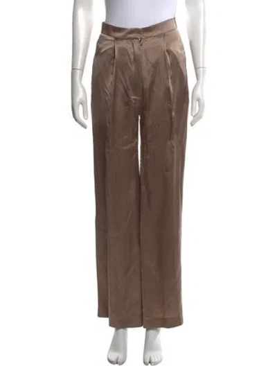Pre-owned Sablyn Silk Wide Leg Pants In Neutrals