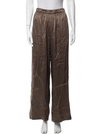 Pre-owned Sablyn Silk Wide Leg Pants In Neutrals