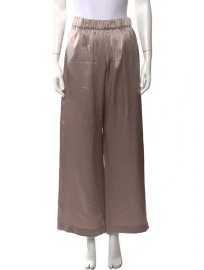 Pre-owned Sablyn Silk Wide Leg Pants In Neutrals