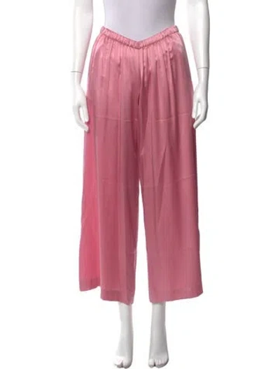 Pre-owned Sablyn Silk Wide Leg Pants In Pink