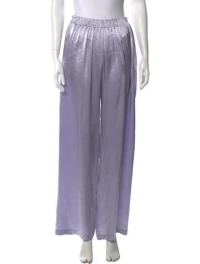 Pre-owned Sablyn Silk Wide Leg Pants In Purple