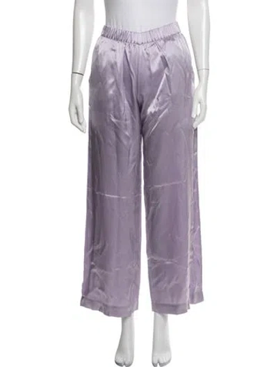 Pre-owned Sablyn Silk Wide Leg Pants In Purple