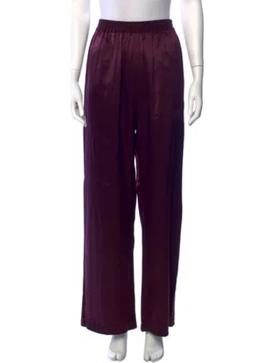 Pre-owned Sablyn Silk Wide Leg Pants In Purple