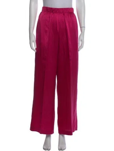 Pre-owned Sablyn Silk Wide Leg Pants In Red