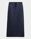 Sablyn Sol Silk Drawstring Maxi Skirt In Blue