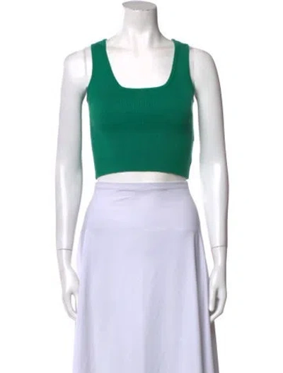Pre-owned Sablyn Square Neckline Sleeveless Crop Top In Green