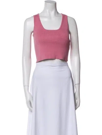 Pre-owned Sablyn Square Neckline Sleeveless Crop Top In Pink