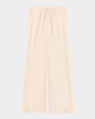 Sablyn Straight-leg Cotton Drawstring Pants In Pink