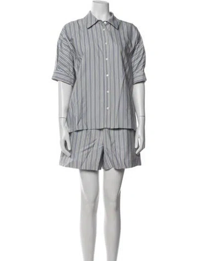 Pre-owned Sablyn Striped Short Set In Blue