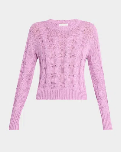 Sablyn Sydney Cable-knit Sweater In Orchid