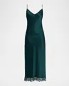 Sablyn Taylor Bias-cut Silk Slip Dress In Green