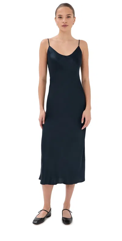 Sablyn Taylor V Neck Bias Cut Dress Midnight Navy In Blue