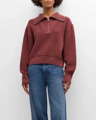Sablyn Tinsley Half Zip Pullover Sweater In Cimarron In Burgundy