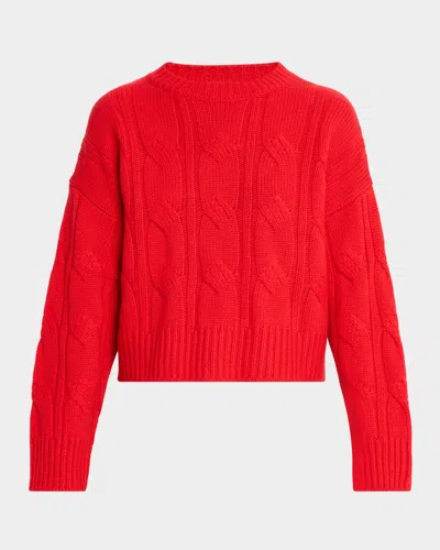 Sablyn Tristan Cable-knit Cashmere Sweater In Red