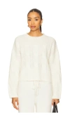Sablyn Tristan Crewneck Cable Pullover In White