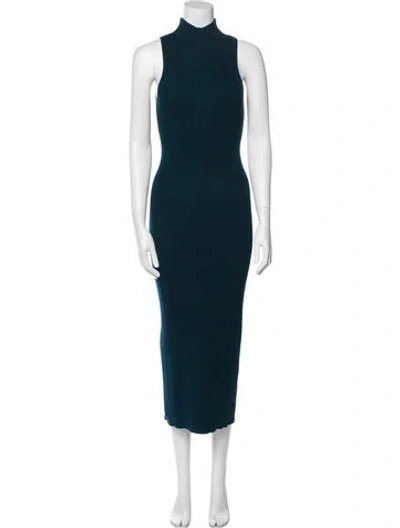 Pre-owned Sablyn Turtleneck Long Dress In Blue