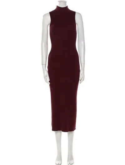 Pre-owned Sablyn Turtleneck Long Dress In Burgundy