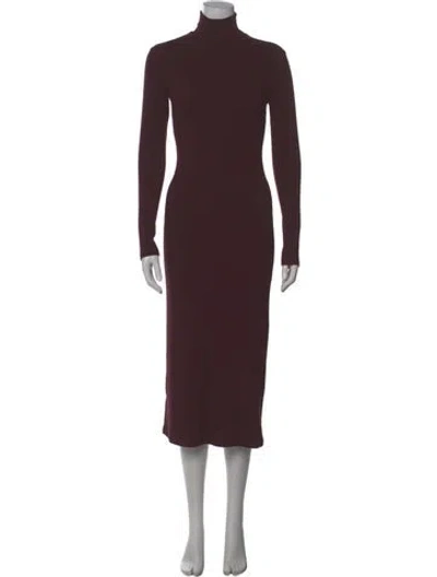 Pre-owned Sablyn Turtleneck Midi Length Dress In Burgundy