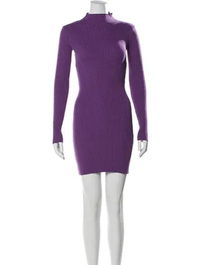 Pre-owned Sablyn Turtleneck Mini Dress In Purple