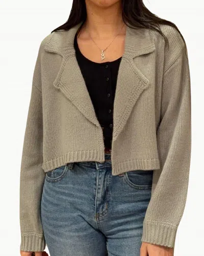 Sablyn Tyra Relaxed Collared Cardigan In Eucalyptus In Gray