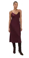 Sablyn V Neck Bias Cut Cami Dress Bordeaux In Bordeaux