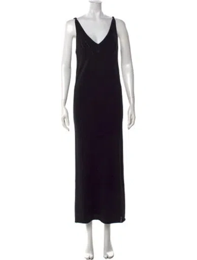 Pre-owned Sablyn V-neck Long Dress In Black