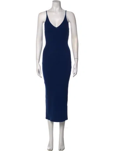 Pre-owned Sablyn V-neck Long Dress In Blue