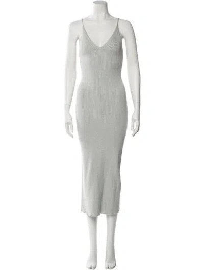 Pre-owned Sablyn V-neck Midi Length Dress In Gray