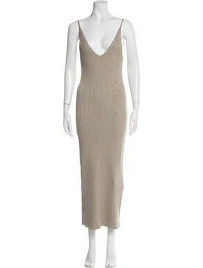 Pre-owned Sablyn V-neck Midi Length Dress In Grey