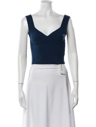 Pre-owned Sablyn V-neck Sleeveless Crop Top In Grey