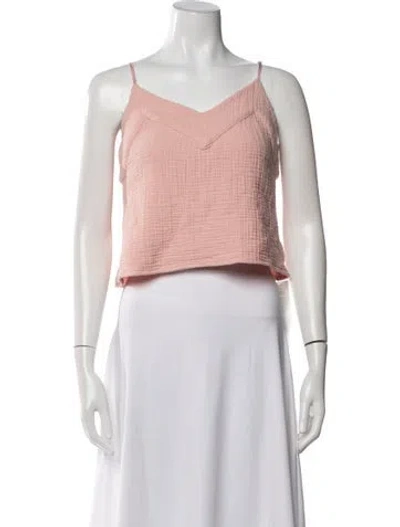 Pre-owned Sablyn V-neck Sleeveless Crop Top In Pink
