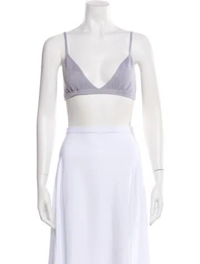 Pre-owned Sablyn V-neck Sleeveless Crop Top In Purple