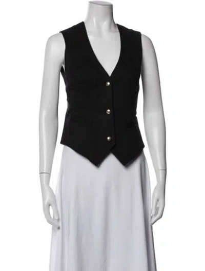 Pre-owned Sablyn V-neck Sleeveless Top In Black