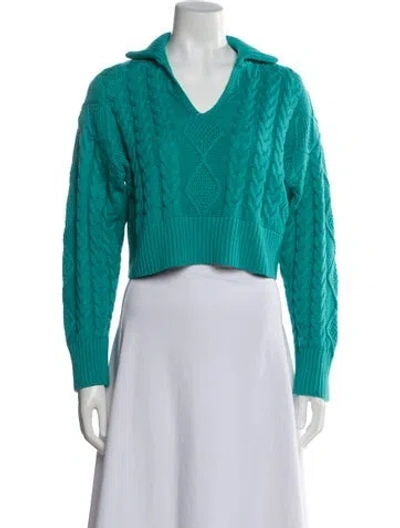Pre-owned Sablyn V-neck Sweater In Blue/green
