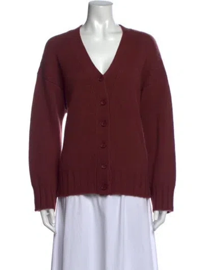 Pre-owned Sablyn V-neck Sweater In Burgundy