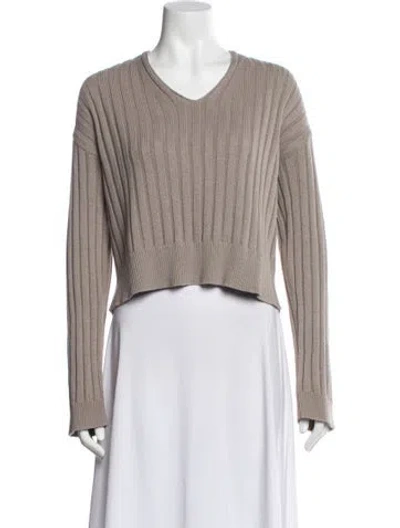 Pre-owned Sablyn V-neck Sweater In Gray