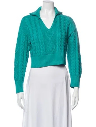 Pre-owned Sablyn V-neck Sweater In Green
