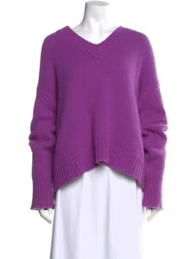 Pre-owned Sablyn V-neck Sweater In Purple