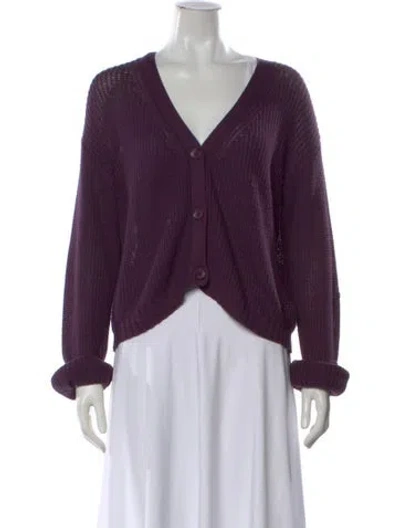 Pre-owned Sablyn V-neck Sweater In Purple