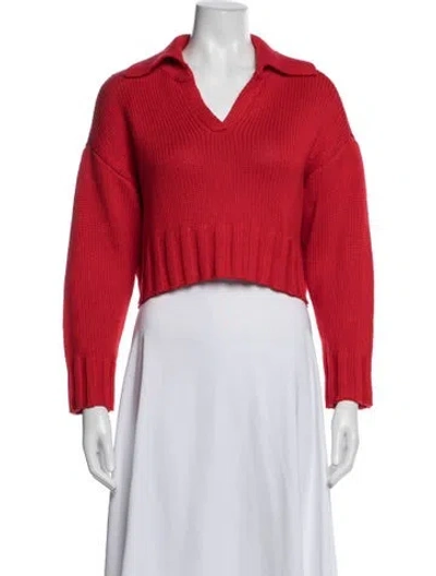 Pre-owned Sablyn V-neck Sweater In Red