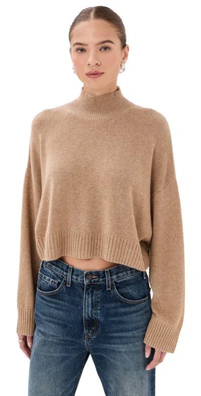 Sablyn Wells Cashmere Cropped Pullover Camel In Brown